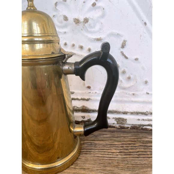 Vintage Long Solid Heavy Brass Coffee/Teapot - Picture 10 of 12